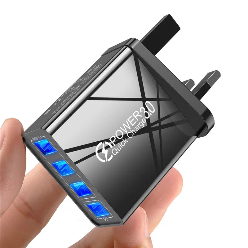 4 Port USB Charger Wall Adapter Plug | 45W Fast Charging
