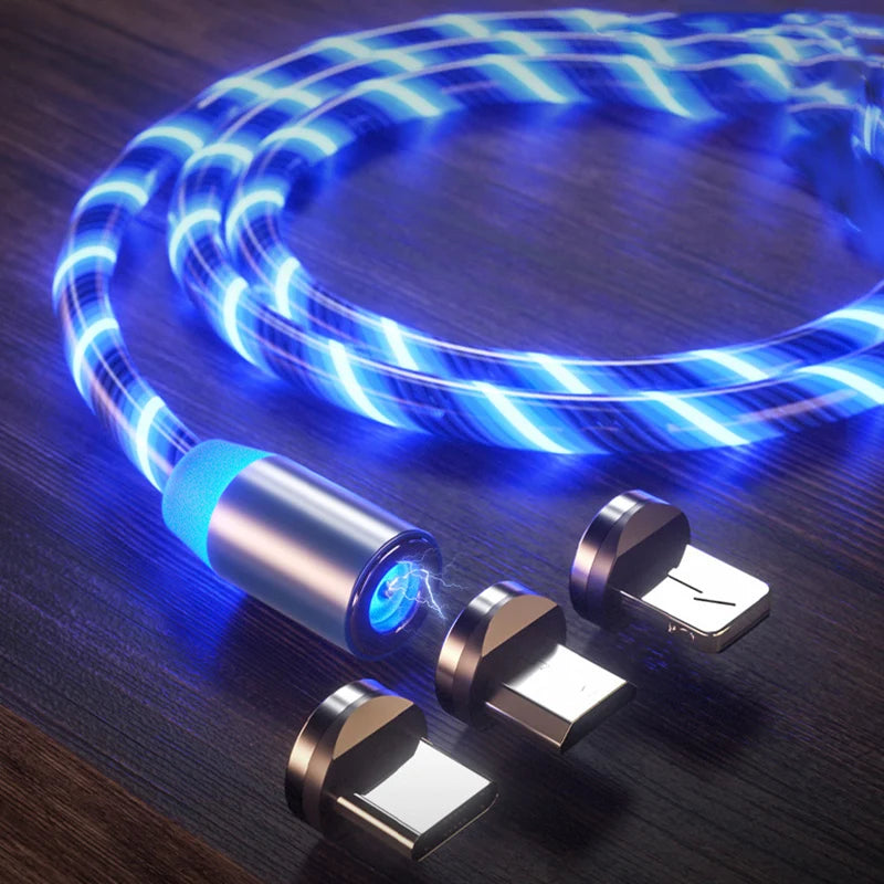 LED Glowing Magnetic Charging Cable | iPhone, Type C, Micro