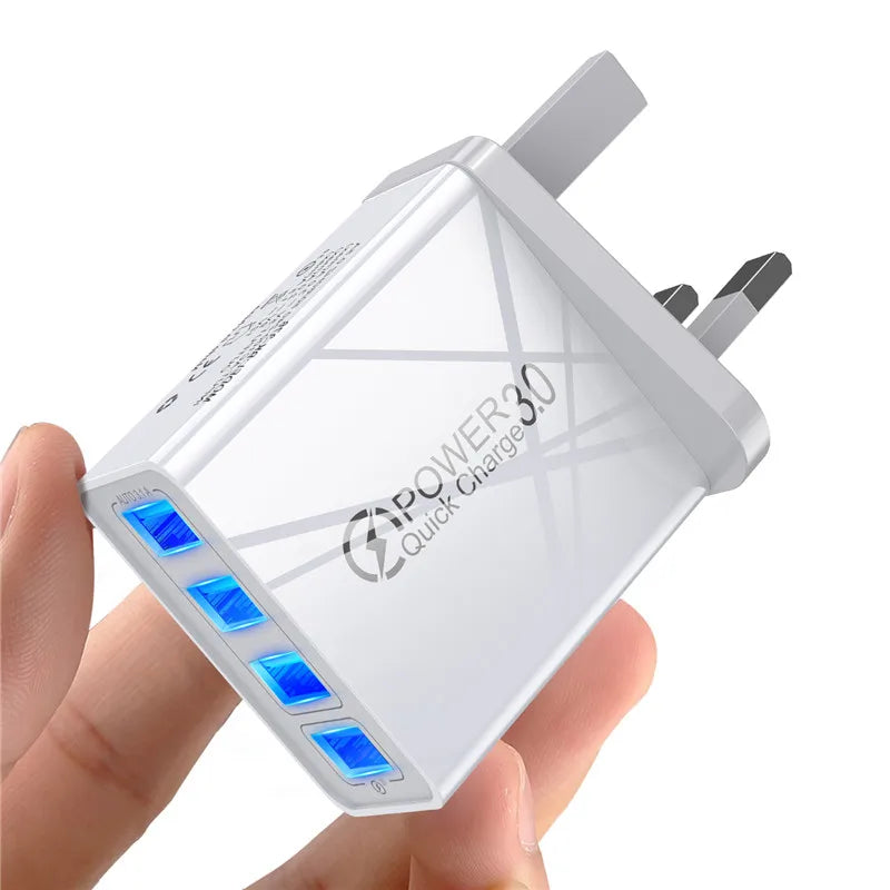 4 Port USB Charger Wall Adapter Plug | 45W Fast Charging
