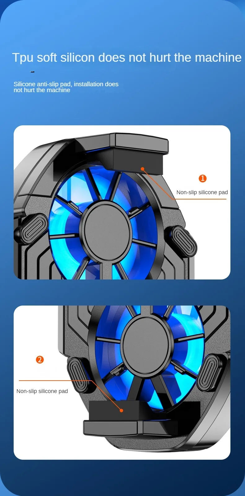 Dual Fan Wireless Phone Cooler | Battery Powered