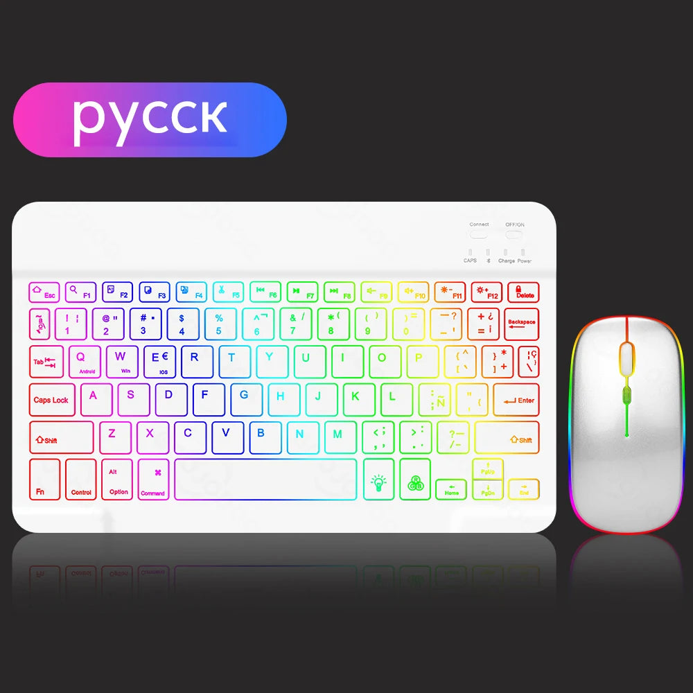 Backlight Bluetooth Keyboard & Mouse Set for Phones & Tablets