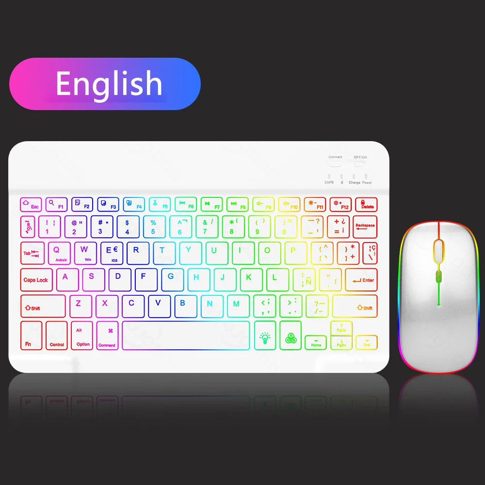 Backlight Bluetooth Keyboard & Mouse Set for Phones & Tablets