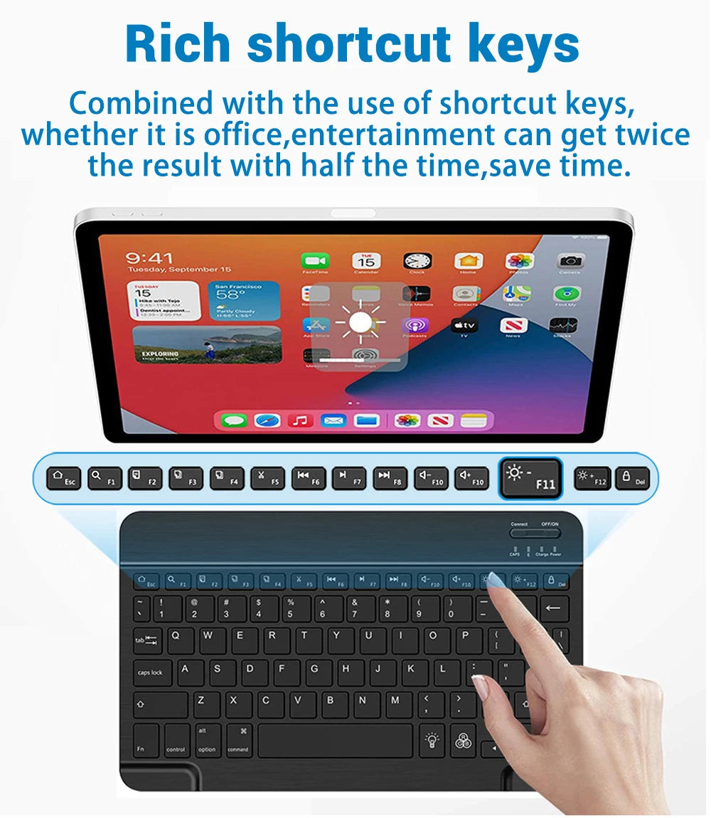 Backlight Bluetooth Keyboard & Mouse Set for Phones & Tablets