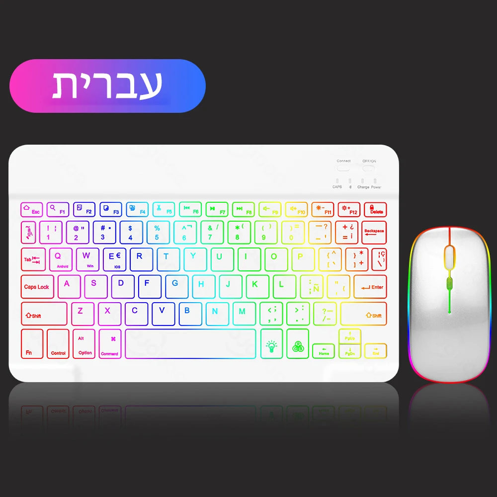 Backlight Bluetooth Keyboard & Mouse Set for Phones & Tablets