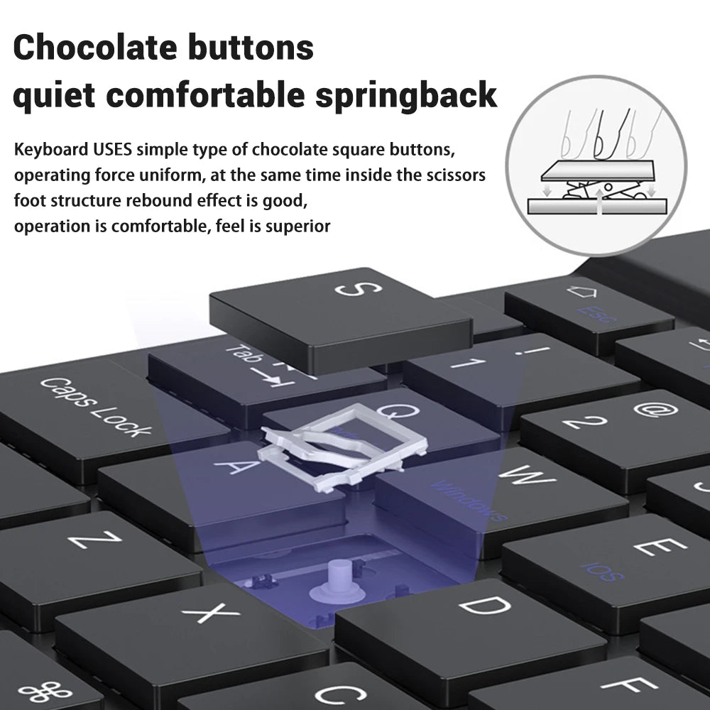Backlight Bluetooth Keyboard & Mouse Set for Phones & Tablets