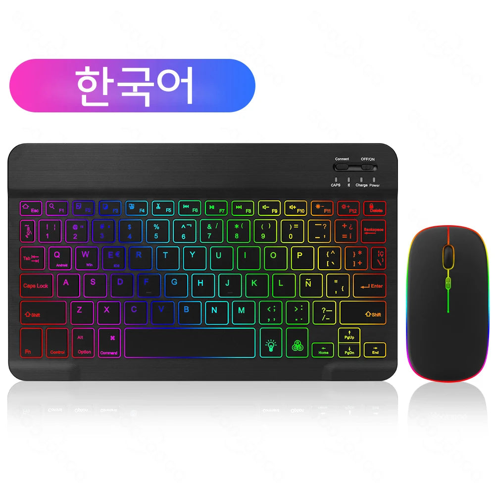Backlight Bluetooth Keyboard & Mouse Set for Phones & Tablets