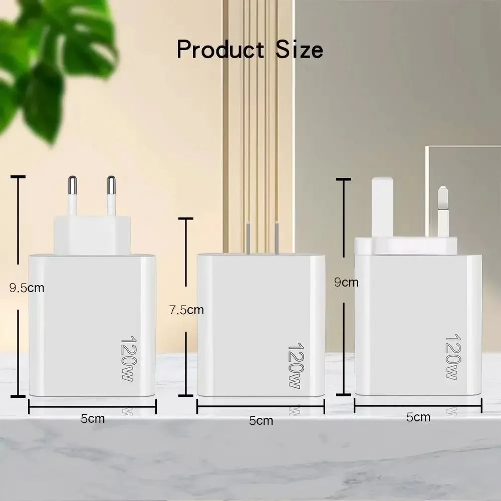 120W Wall Adapter Plug Multi Purpose | 5 Ports - USB & Type C