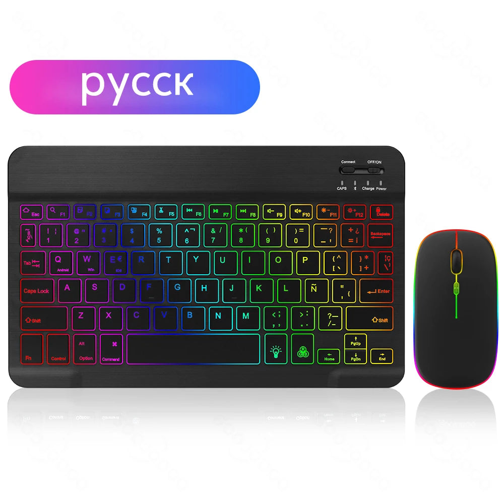 Backlight Bluetooth Keyboard & Mouse Set for Phones & Tablets