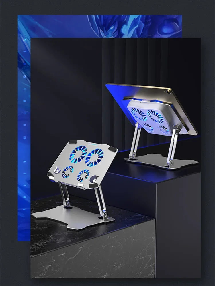 Air-Cooled iPad & Tablet Holder | 4-Fan Heat Sink Radiator