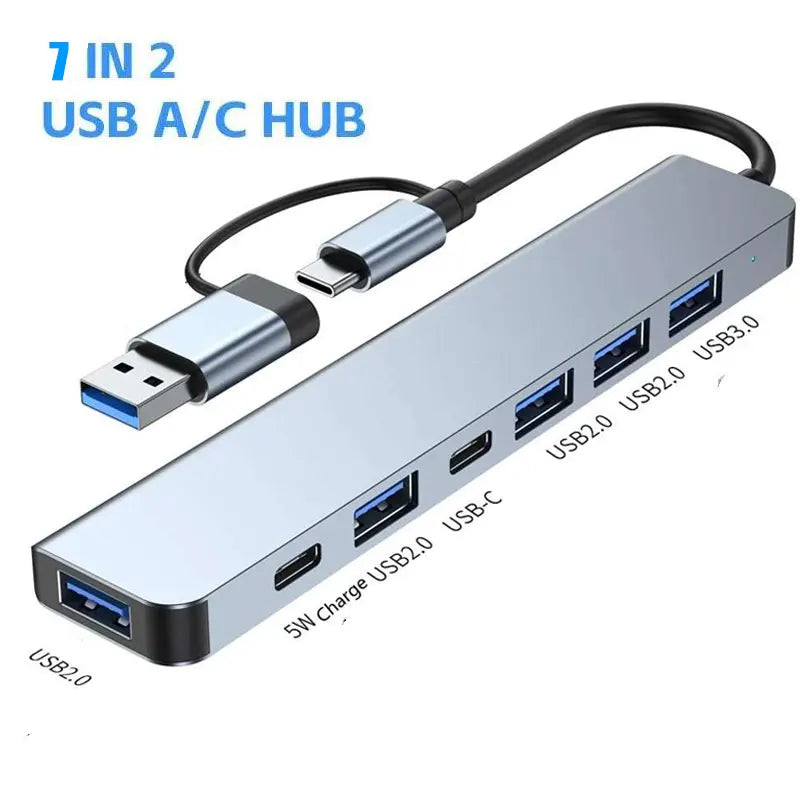 5 to 8 Port USB HUB with TF & SD card slots | For Mac & PC