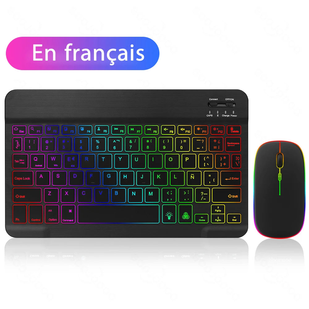 Backlight Bluetooth Keyboard & Mouse Set for Phones & Tablets