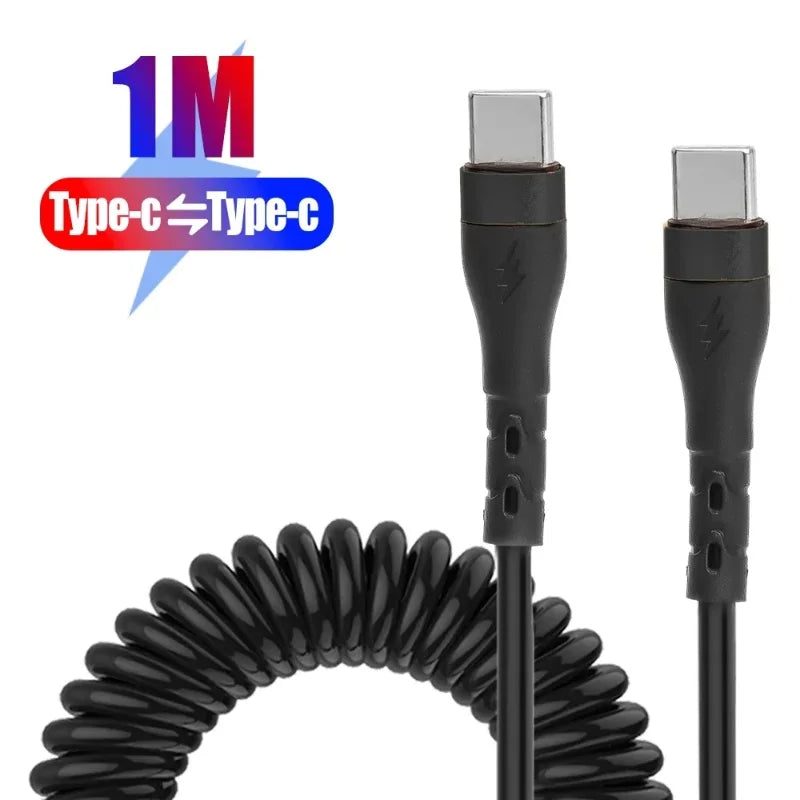 120W Retractable Charging Cable with Data Transfer | USB C To C