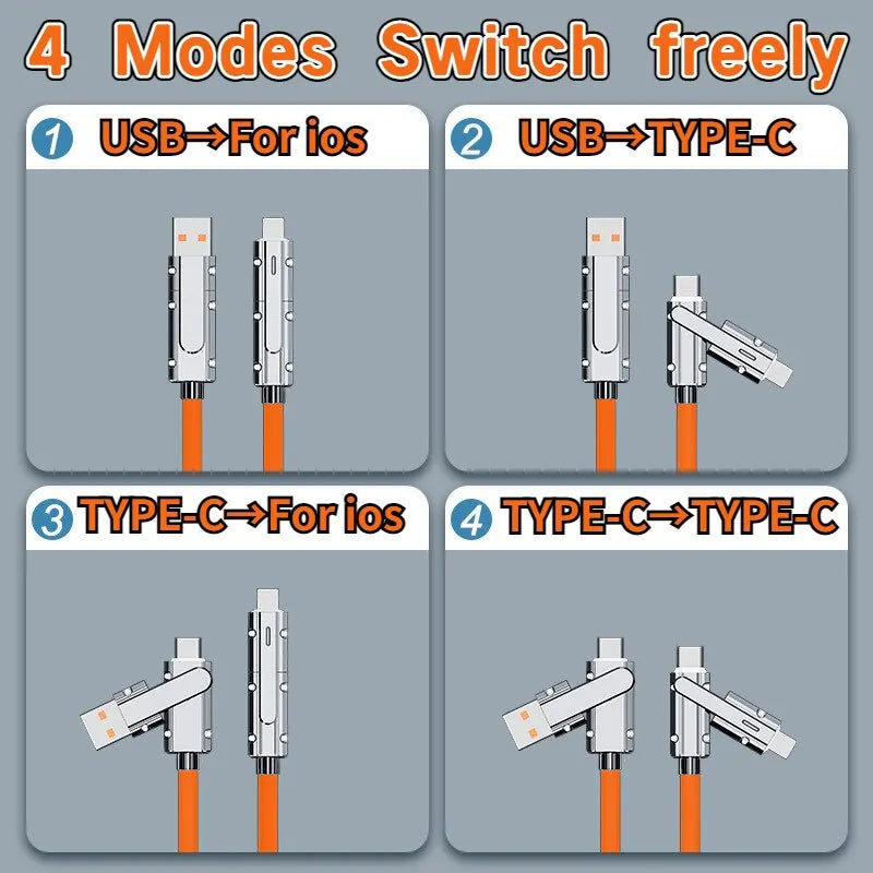 2-In-2 Fast Charging Cable for iPhone | Lightning & USB C