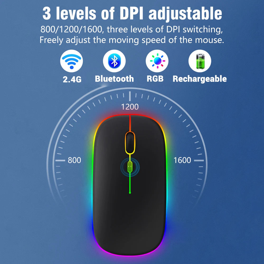 Backlight Bluetooth Keyboard & Mouse Set for Phones & Tablets