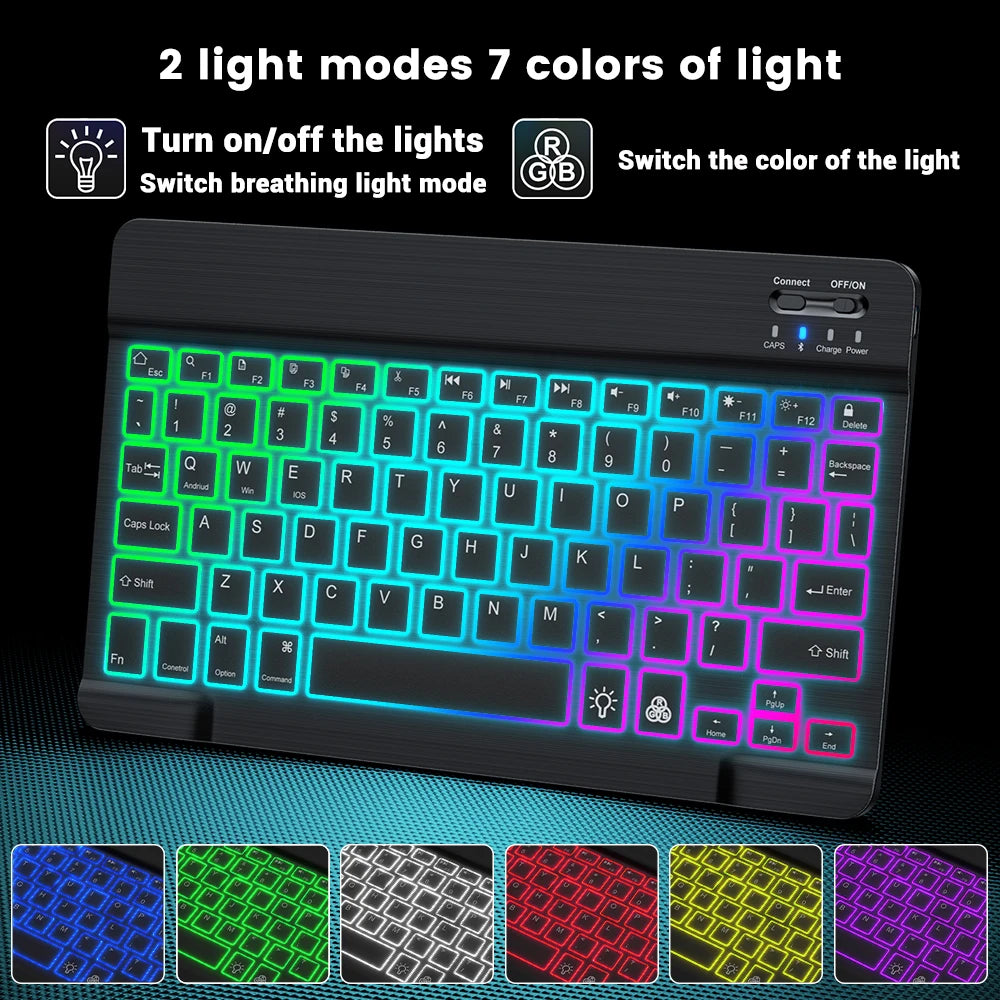 Backlight Bluetooth Keyboard & Mouse Set for Phones & Tablets