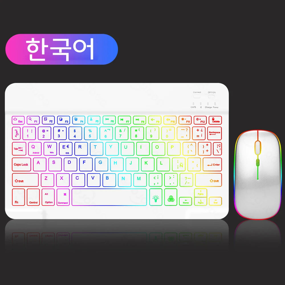 Backlight Bluetooth Keyboard & Mouse Set for Phones & Tablets