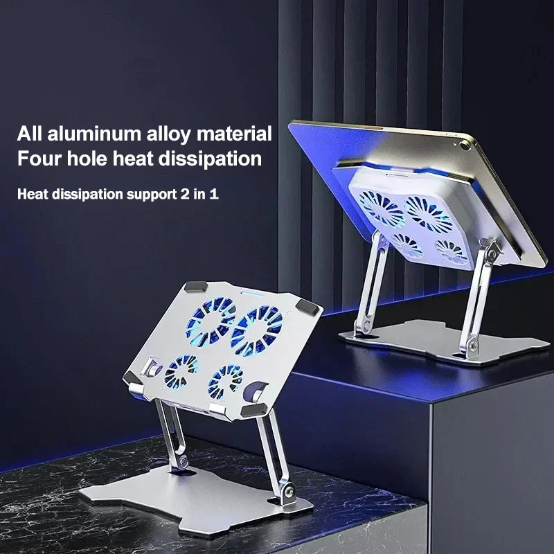 Air-Cooled iPad & Tablet Holder | 4-Fan Heat Sink Radiator