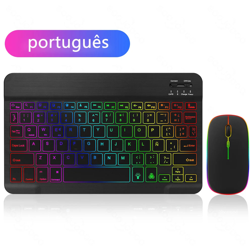 Backlight Bluetooth Keyboard & Mouse Set for Phones & Tablets