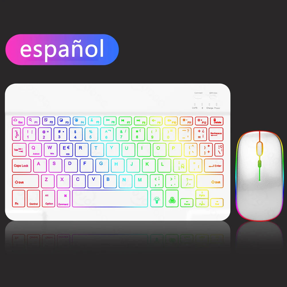Backlight Bluetooth Keyboard & Mouse Set for Phones & Tablets