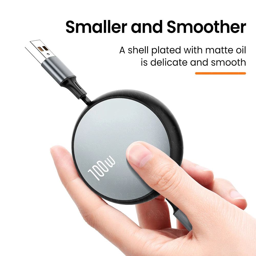3 in 1 Retractable USB Fast Charger | 100W