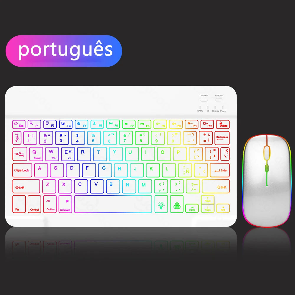 Backlight Bluetooth Keyboard & Mouse Set for Phones & Tablets