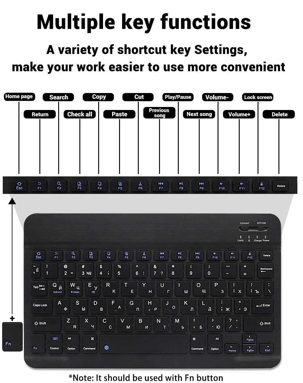 Backlight Bluetooth Keyboard & Mouse Set for Phones & Tablets