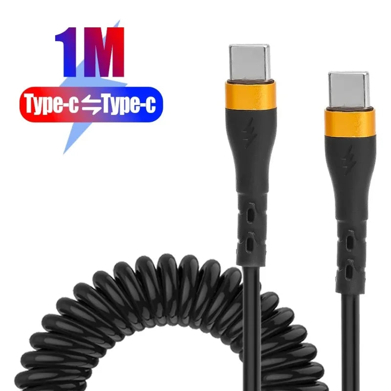 120W Retractable Charging Cable with Data Transfer | USB C To C