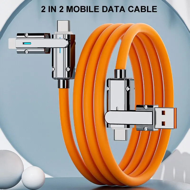 2-In-2 Fast Charging Cable for iPhone | Lightning & USB C