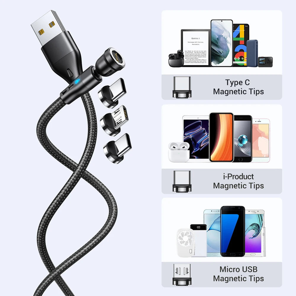 3 in 1 Magnetic Charging Cable | Fast Charge & Data Transfer