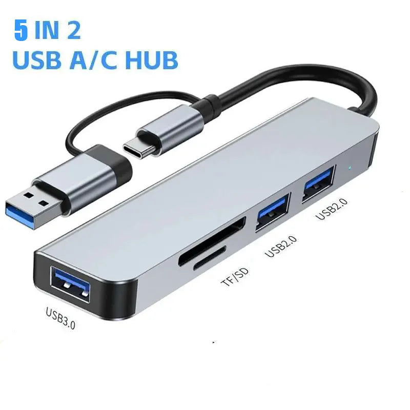 5 to 8 Port USB HUB with TF & SD card slots | For Mac & PC