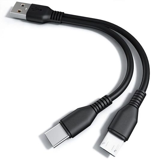 2 in 1 charging cable for synchronous charging with multiple options 