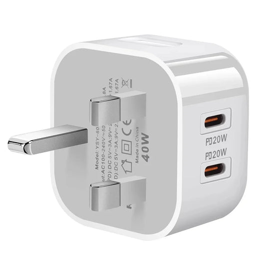 UK plug with 2 USB-C outputs