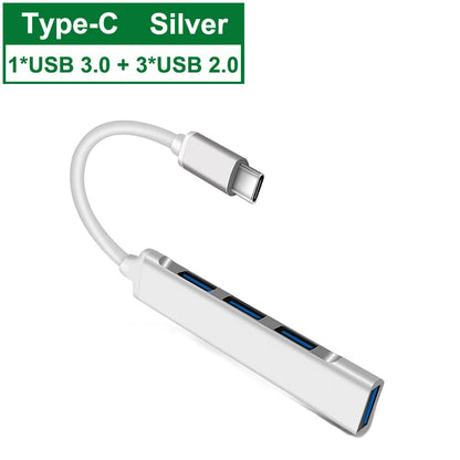 4 Port USB Splitter for Macbook, PC & More - Fast OTG