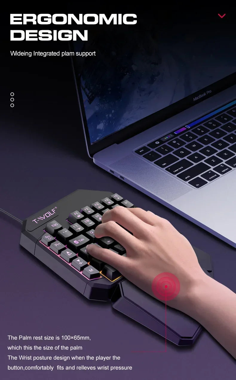 One-handed Mobile Gaming Keyboard and Mouse Set