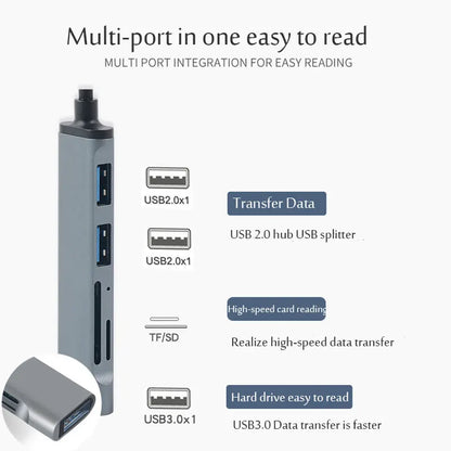 5 to 8 Port USB HUB with TF & SD card slots | For Mac & PC