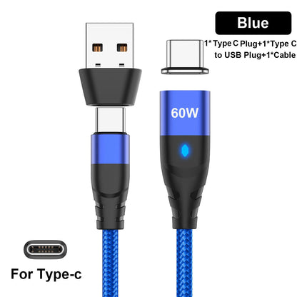 60W Magnetic Cable Fast Charging | USB-C, iPhone, Mirco USB