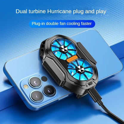 Dual Fan Wireless Phone Cooler | Battery Powered