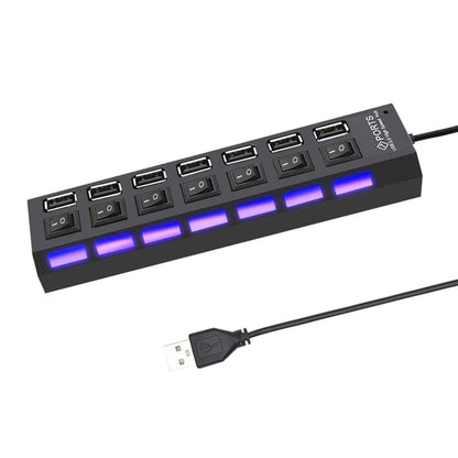 USB 2.0 Hub Splitter with Switch - 4/7 Ports | For Home or Office
