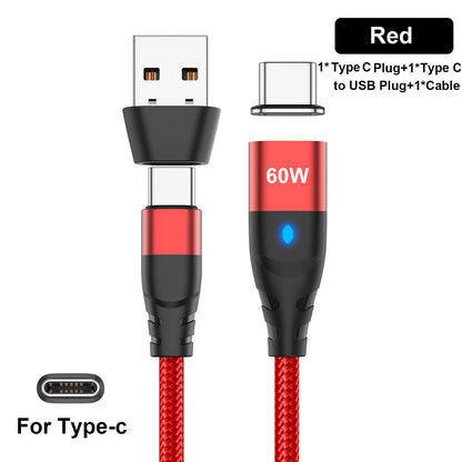 60W Magnetic Cable Fast Charging | USB-C, iPhone, Mirco USB