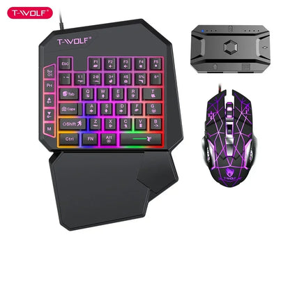 One-handed Mobile Gaming Keyboard and Mouse Set