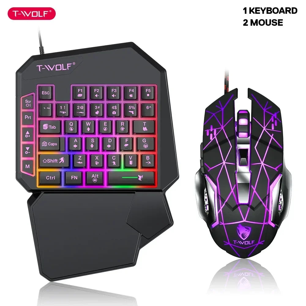 One-handed Mobile Gaming Keyboard and Mouse Set