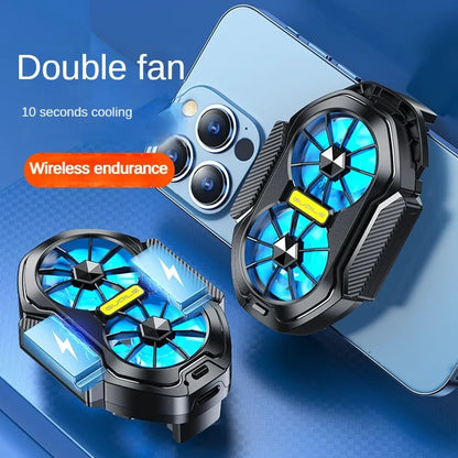 Dual Fan Wireless Phone Cooler | Battery Powered