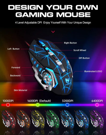 One-handed Mobile Gaming Keyboard and Mouse Set