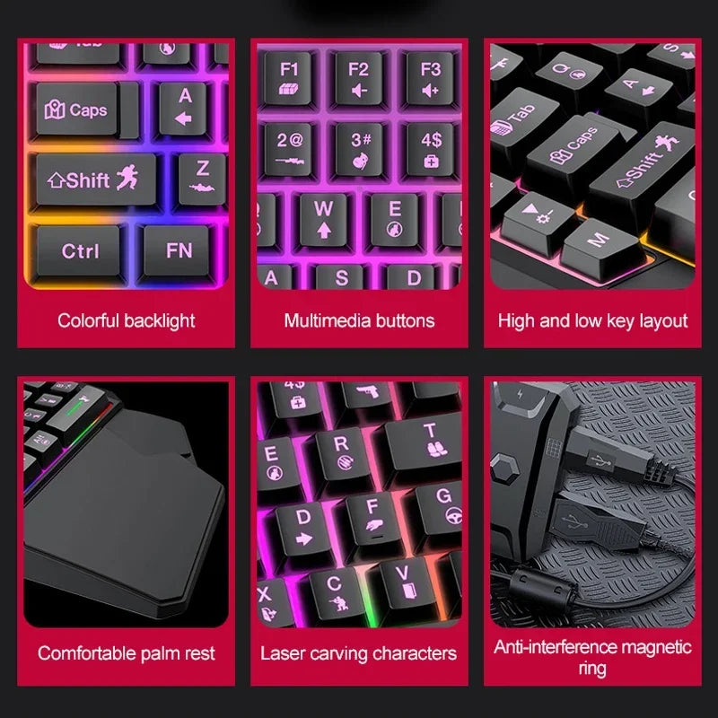 One-handed Mobile Gaming Keyboard and Mouse Set