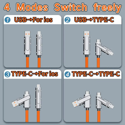 2-In-2 Fast Charging Cable for iPhone | Lightning & USB C