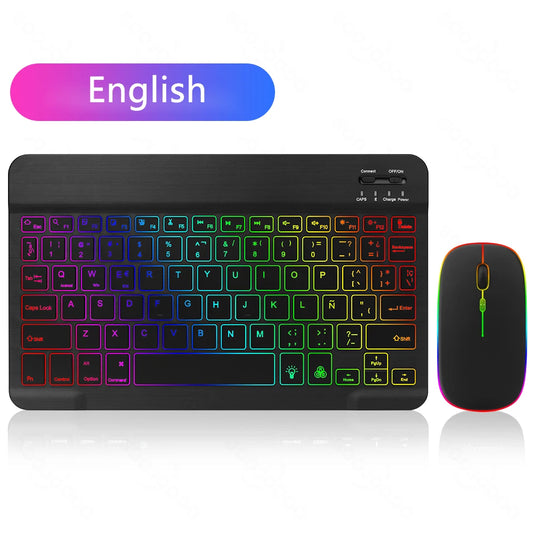 Backlight Bluetooth Keyboard & Mouse Set for Phones & Tablets