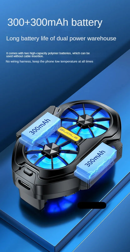 Dual Fan Wireless Phone Cooler | Battery Powered