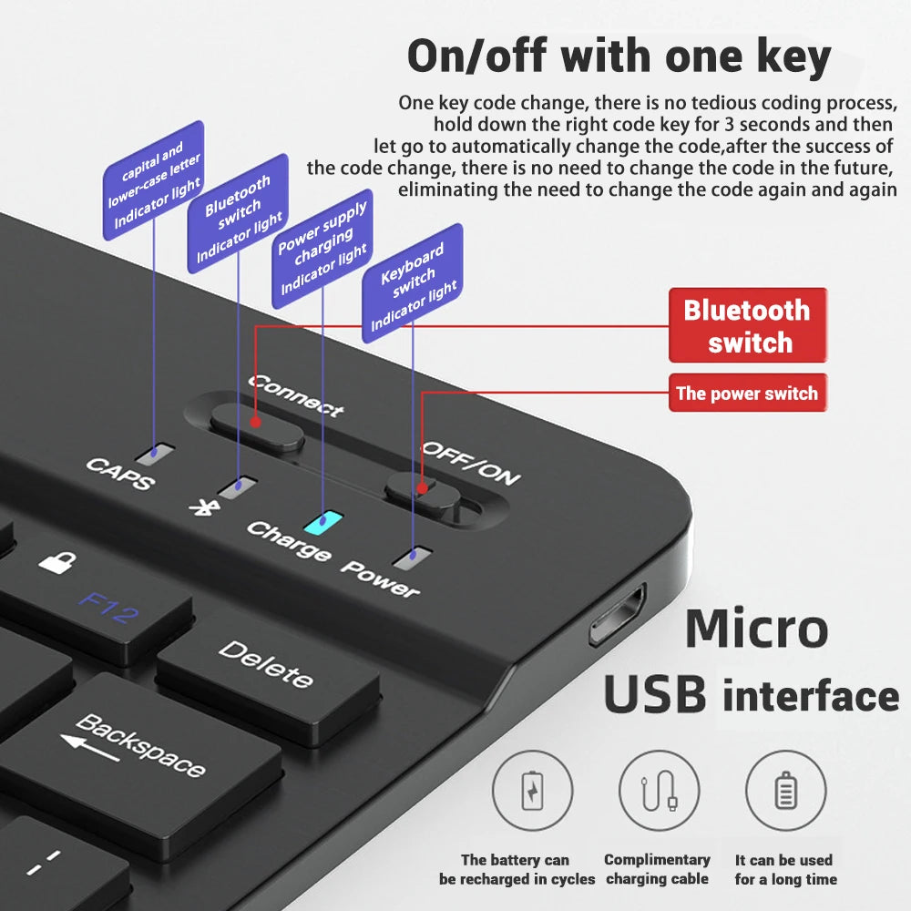 Backlight Bluetooth Keyboard & Mouse Set for Phones & Tablets