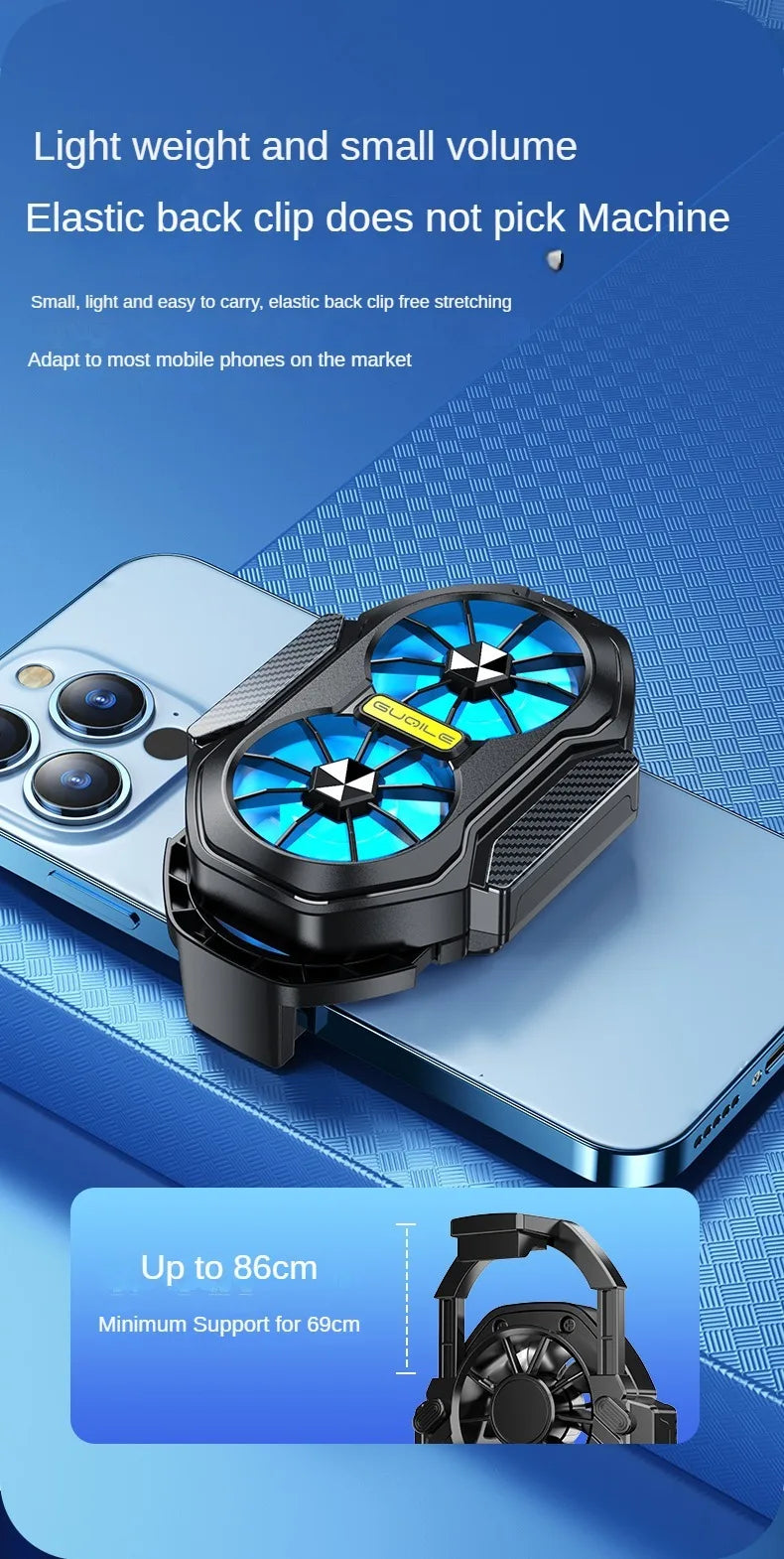 Dual Fan Wireless Phone Cooler | Battery Powered