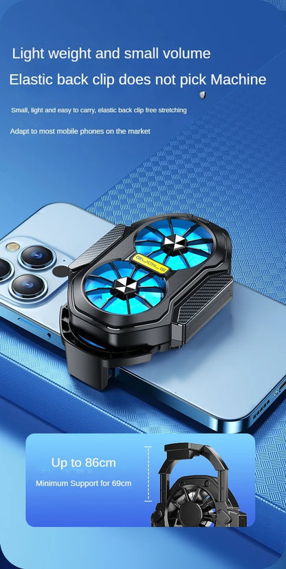 Dual Fan Wireless Phone Cooler | Battery Powered
